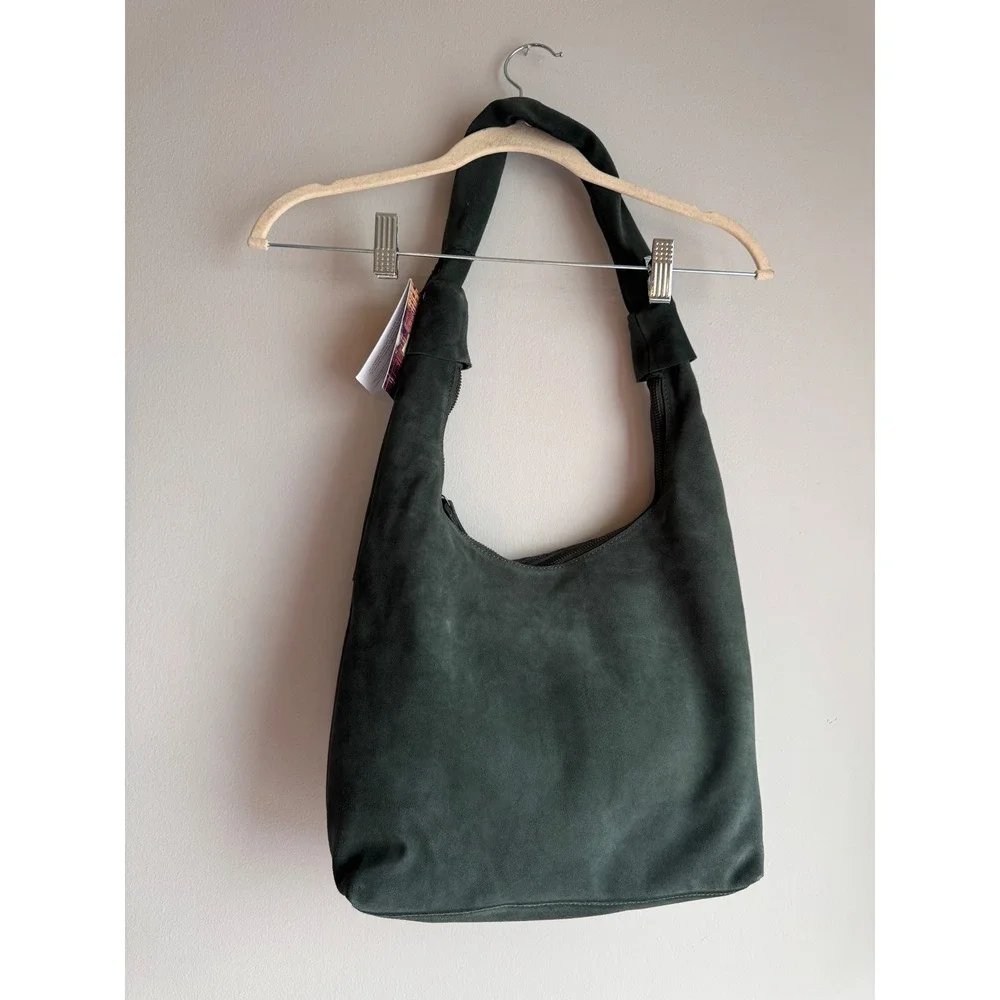 Harbour 2nd Green Suede Leather Hobo Shoulder Bag NWT